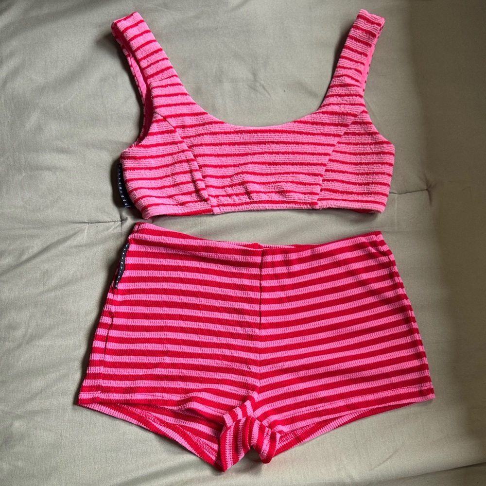 Missguided Pink Striped Set